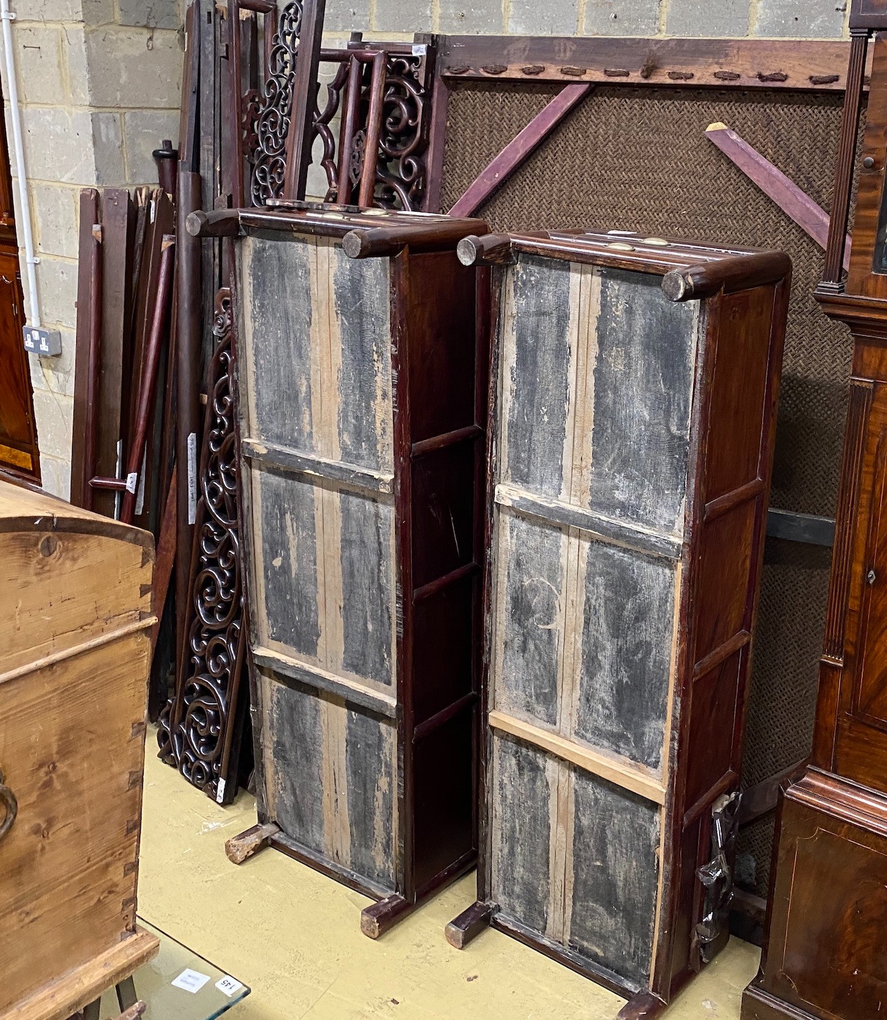 A Chinese opium bed, disassembled (therefore not known if the bed is complete)